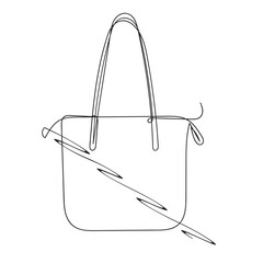 continuous line Shopping bag icon vector. shopping sign and symbol
