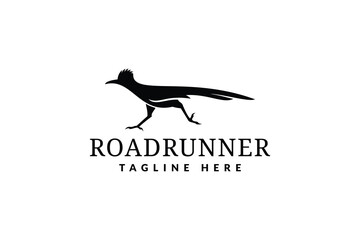 roadrunner logo design vector illustration. roadrunner silhouette logo template	