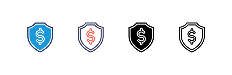 Insurance icon set multiple style collection