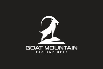 goat mountain logo icon vector illustration	