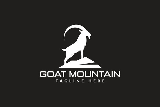 goat mountain logo icon vector illustration	