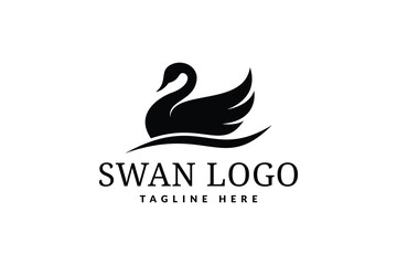 swan logo design. logo icon vector illustration