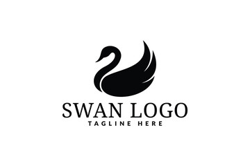 swan logo design. logo icon vector illustration