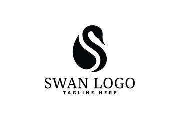 swan logo design. logo icon vector illustration