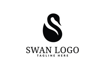 swan logo design. logo icon vector illustration
