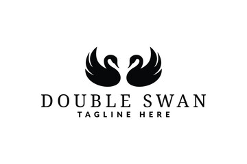 two swans logo design. logo icon vector illustration