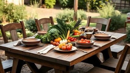Obraz premium Rustic Outdoor Dining Farm Experience