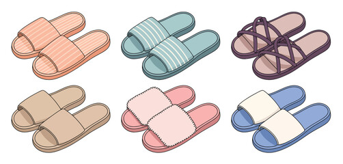 Six pairs of stylish summer slippers and sandals