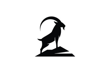 goat mountain logo icon vector illustration	
