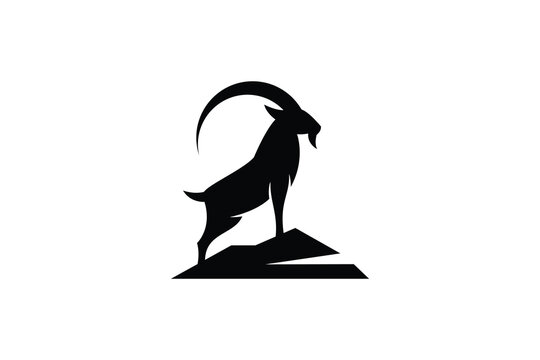 goat mountain logo icon vector illustration	