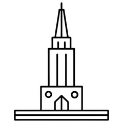 Minimalist Line Art of Landmark Tower – Vector Icon Design