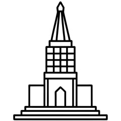 Minimalist Line Art of Landmark Tower – Vector Icon Design