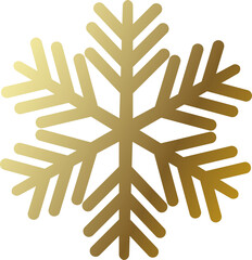 Gold Ornate Christmas Snowflake. Golden Christmas Decoration.  Foil Snowflakes