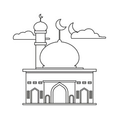 mosque outline design vector