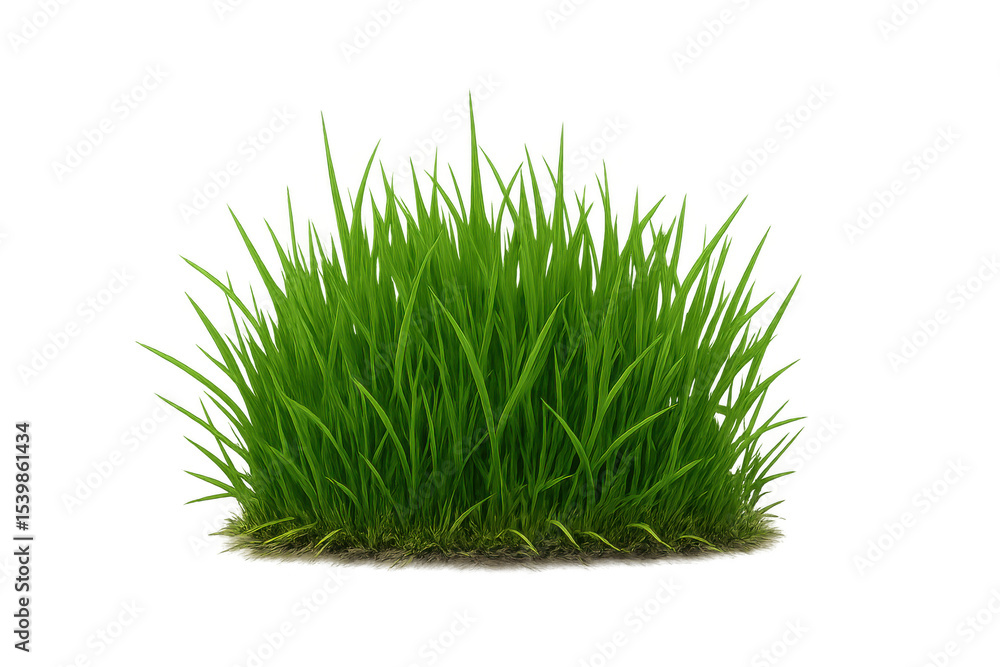 Poster lush patch of vibrant green grass isolated on a transparent background, perfect for adding a touch o