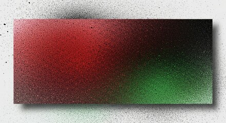 Rectangle with a textured red black and green gradient shadow effect on a speckled background