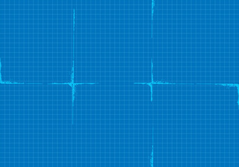 Vector blueprint lettering construction engineer font architectural a on blue print blank grid paper sheet texture