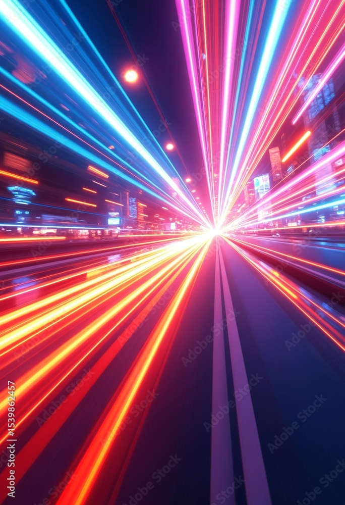 Poster Abstract Colorful Light Speed Animation Background