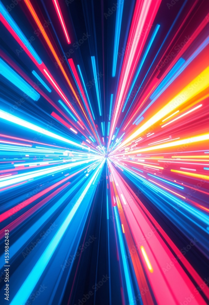 Poster Abstract Colorful Light Speed Animation Background