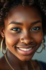 Cheerful young black woman