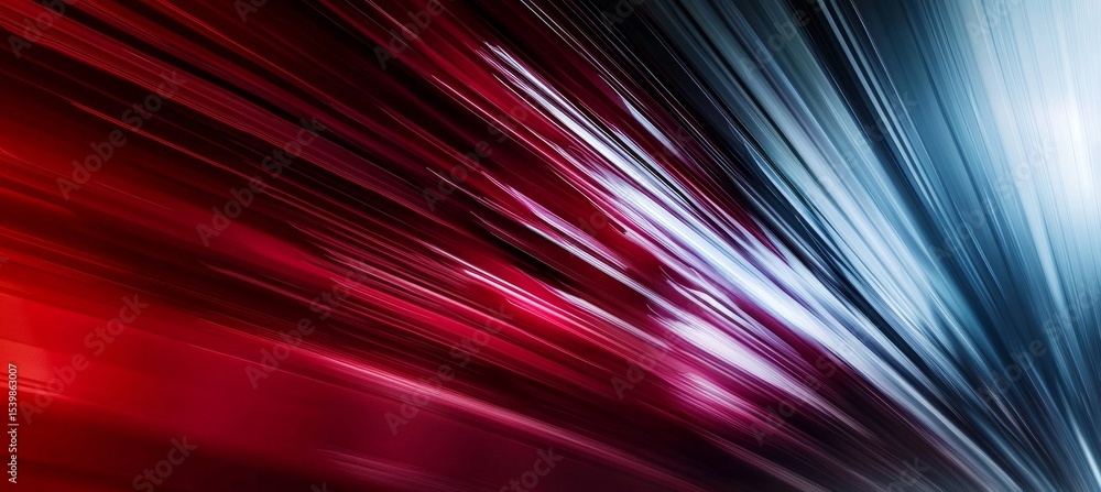 Aufkleber dynamic red and blue streaks in high speed motion with a futuristic technology abstract background