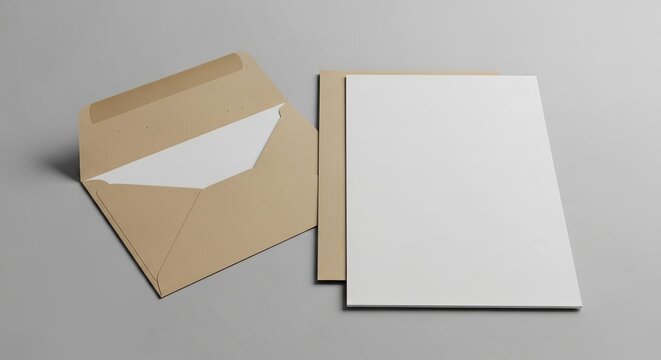 Kraft Paper Stationery Mockup with Envelope Letterhead Professional Brand Identity