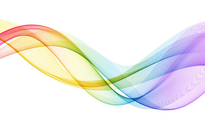 Abstract Colorful Rainbow Transparent Wave. Spectrum Curve Lines