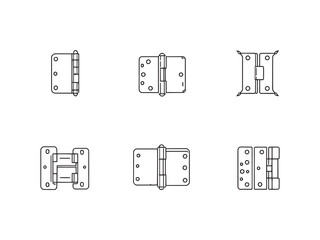 Industrial hinge outline vector for mechanical design