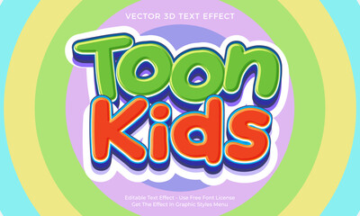 Naklejka premium Toon kids 3D Style Text Effect