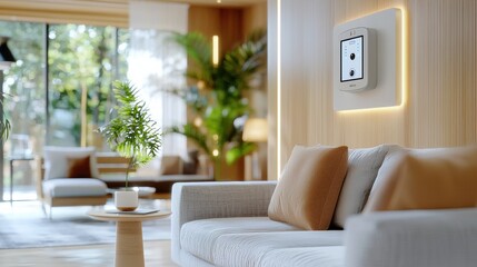 Fototapeta premium Discover the Future of Secure Living Rooms with Advanced Biometric Technology Integration for Every Home