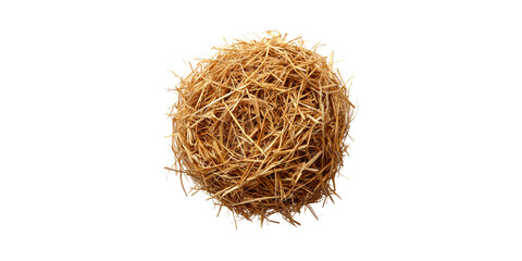 Round Hay Bale. Agricultural Harvesting And Livestock Feed Concept Isolated On Transparent Background