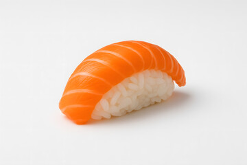 Salmon nigiri sushi on white background