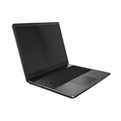 Black laptop in isometric view