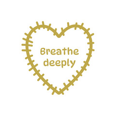 Boho heart with stitched border and quote