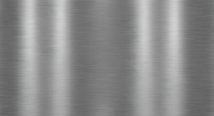 Full Frame Brushed Metal Texture with Horizontal Grain and Diffused Light Reflections in Silvery Gray
