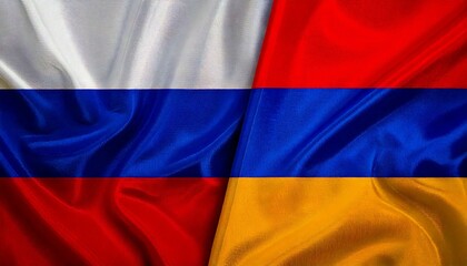 ロシアとアルメニアの国旗。(Russia flag and Armenia flag.)
