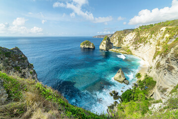 Awesome view of Diamond Beach at Nusa Penida, Indonesia