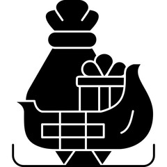 Sleigh Icon Vector Element