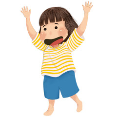 littlle girl jumping with joy