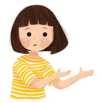 little girl showing