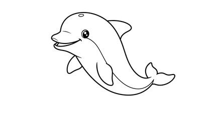 Obraz premium Adorable Dolphin Coloring Page Fun and Easy Printable for Kids