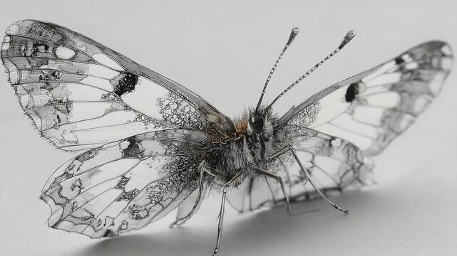 Elegant Macro Shot of Apollo Butterfly Showing Exquisite Wing Detail and Delicate Anatomy