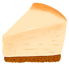Sliced of new york Cheesecake dessert illustration
