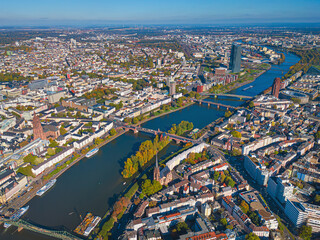frankfurt am main view of the skyscrapers from above