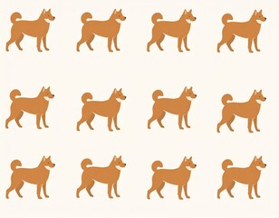 柴犬が並んだパターンのかわいい背景