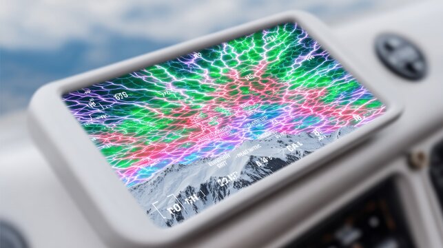 Colorful Weather Forecast Interface on a Digital Display