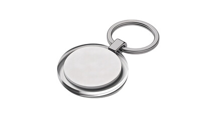 Sleek and modern blank keychain mockup with a brushed metal surface ready for branding design