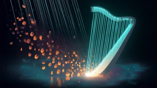 Abstract harp animation