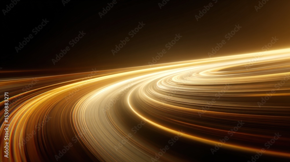 Aufkleber abstract long exposure light trails in golden colors creating a dynamic swirl effect