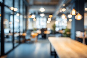 Bright modern commercial interior with high ceilings and contemporary decor